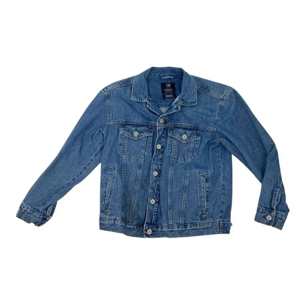 Gap Teen 100% Cotton Oversize Denim Jacket Medium Wash Size XXL (14-16)